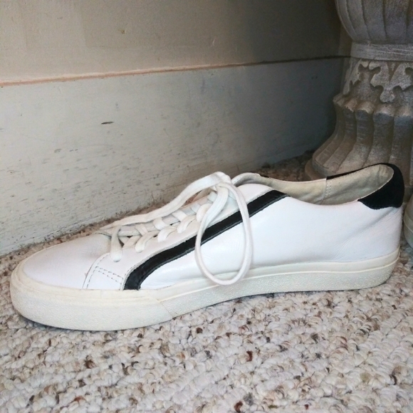 Madewell Delia Sidewalk Black & White Retro Leather Sneakers - Picture 10 of 14